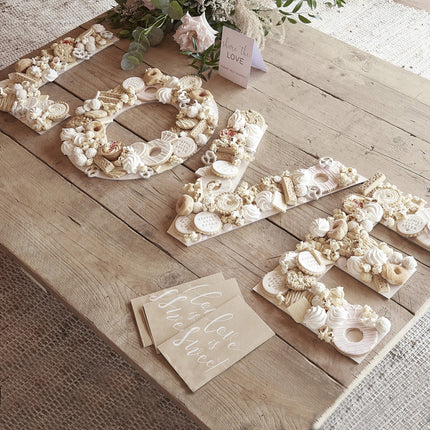 Decorazione da tavolo Piatto Snack Love 4 pezzi