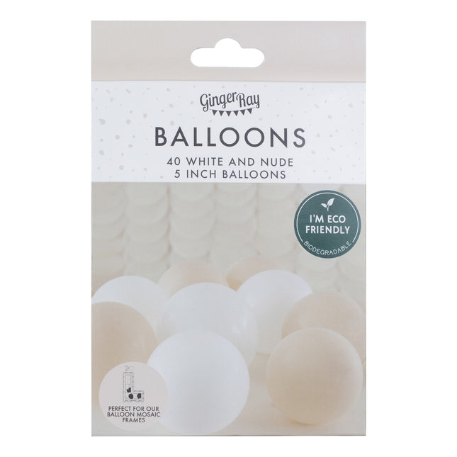 Palloncini bianchi beige 13cm 40pz