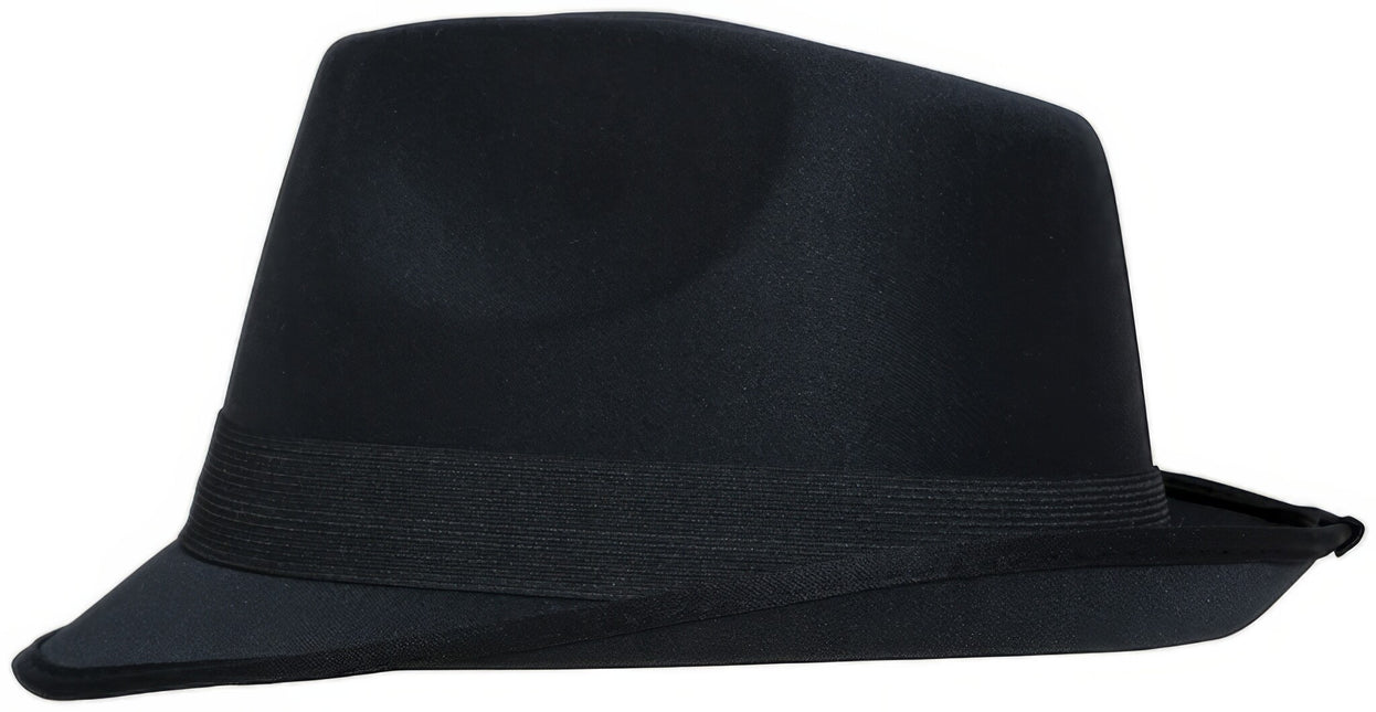 Cappello da gangster nero con fascia