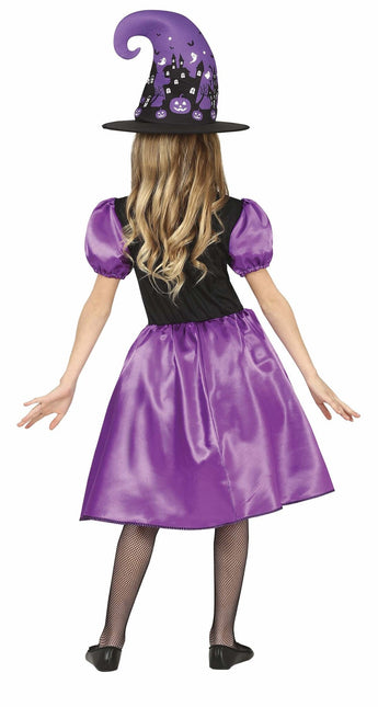 Costume da strega di Halloween per ragazza viola