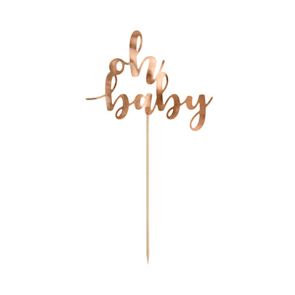 Cake topper oro rosa Oh Baby 25 cm