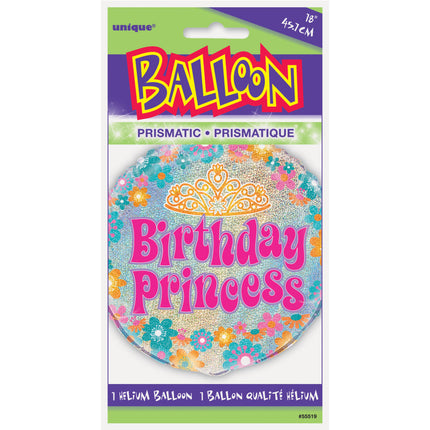 Palloncino ad elio Compleanno Principessa Glitter 45cm vuoto