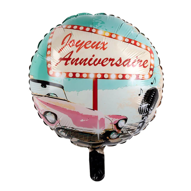 Palloncino ad elio Joyeux Anniversaire anni '50 vuoto 45 cm