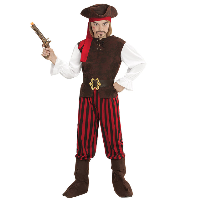 Costume da pirata rosso marrone per ragazzo