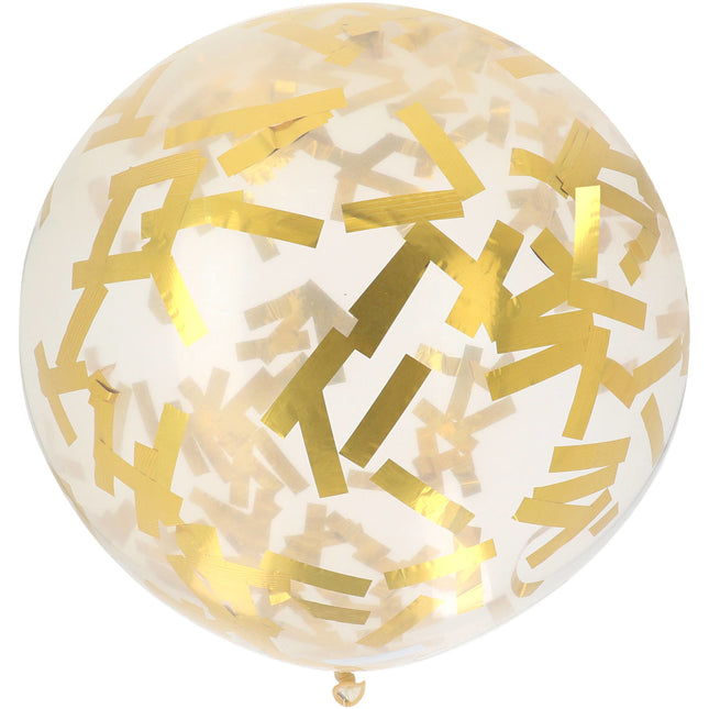 Palloncino con coriandoli oro da 61 cm