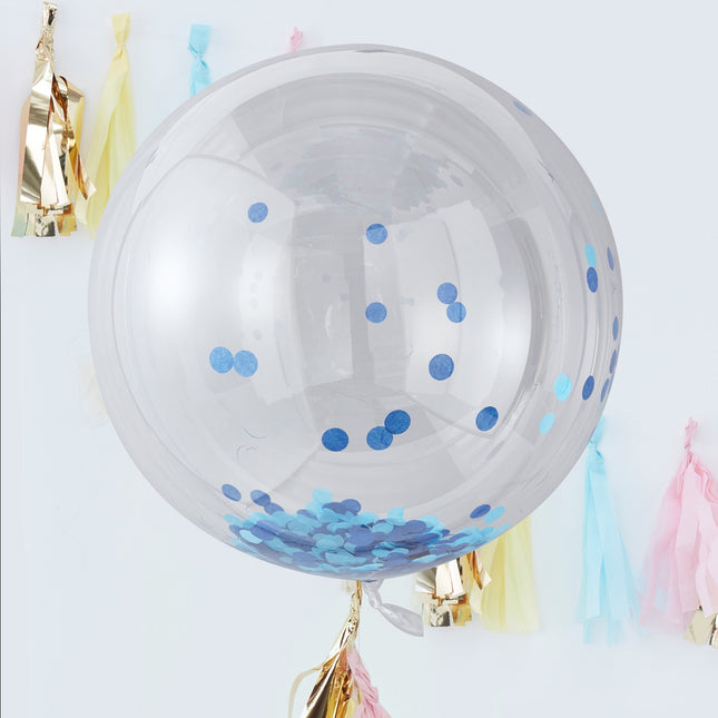 Palloncino con coriandoli blu da 91 cm