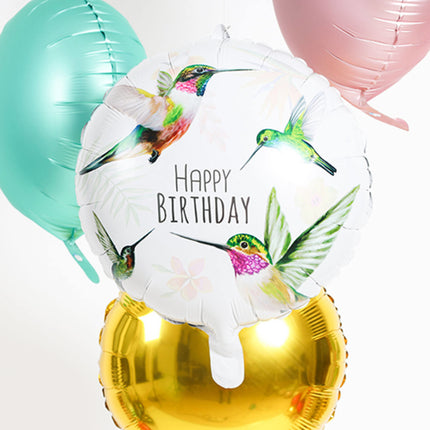 Palloncino ad elio Happy Birthday Bird vuoto 45 cm