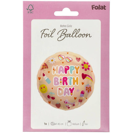 Palloncino ad elio Happy Birthday vuoto 45 cm