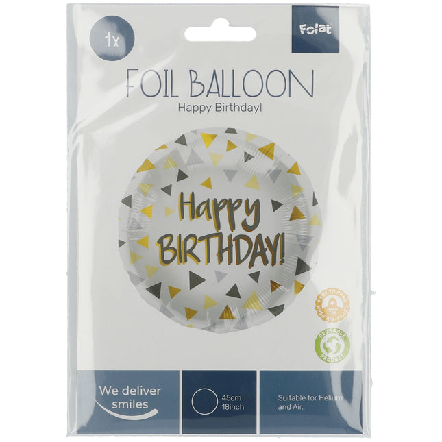 Palloncino ad elio Buon Compleanno Triangolo Vuoto 45cm