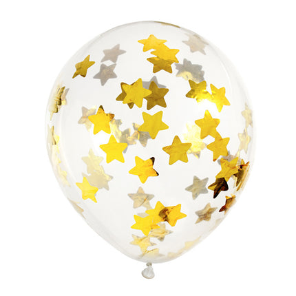 Palloncini con coriandoli oro e stelle 30 cm 6 pezzi