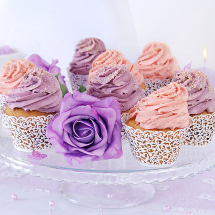 Stampi per cupcake bianchi 8,5 cm 10 pezzi