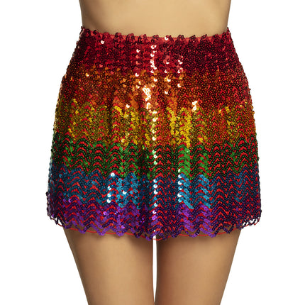 Minigonna Paillettes Multicolore M