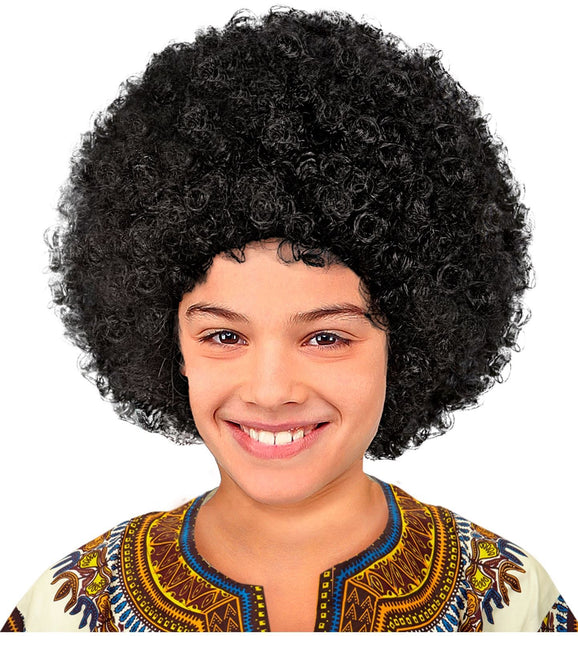 Parrucca nera afro bambino