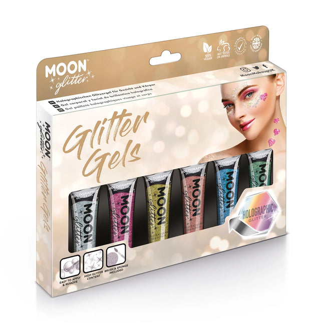 Moon Glitter Holographic Fine Glitter Gel Rosa 12ml