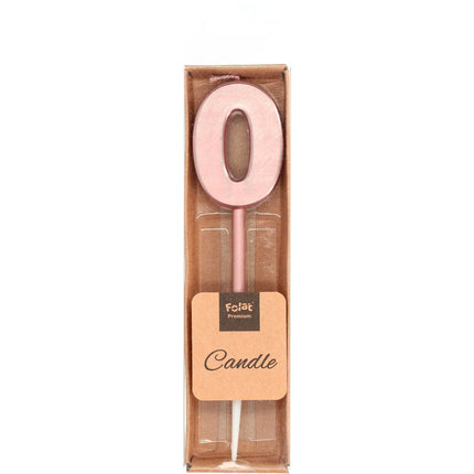 Candela Figura 0 Oro Rosa Metallizzato 15cm