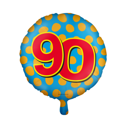 Palloncino ad elio 90 anni colorato vuoto 46 cm