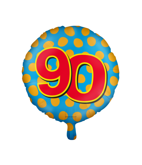 Palloncino ad elio 90 anni colorato vuoto 46 cm