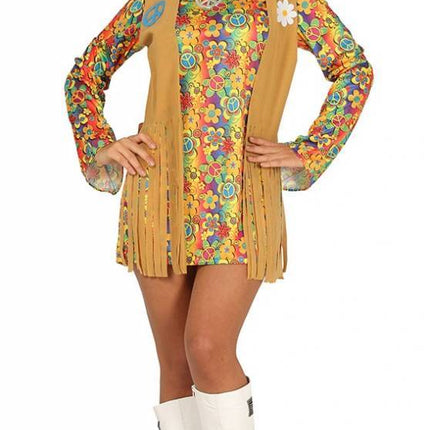 Costume Hippie 60S Donna Marrone