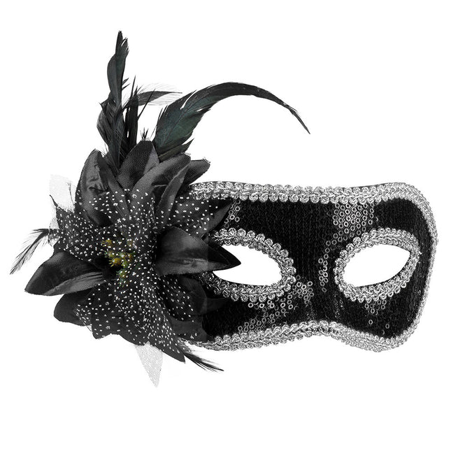 Maschera per gli occhi Venice Fiore Black