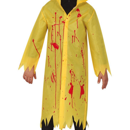 Costume di Halloween da bambino impermeabile insanguinato