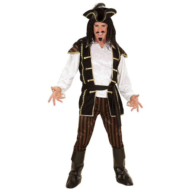 Costume da pirata nero oro uomo