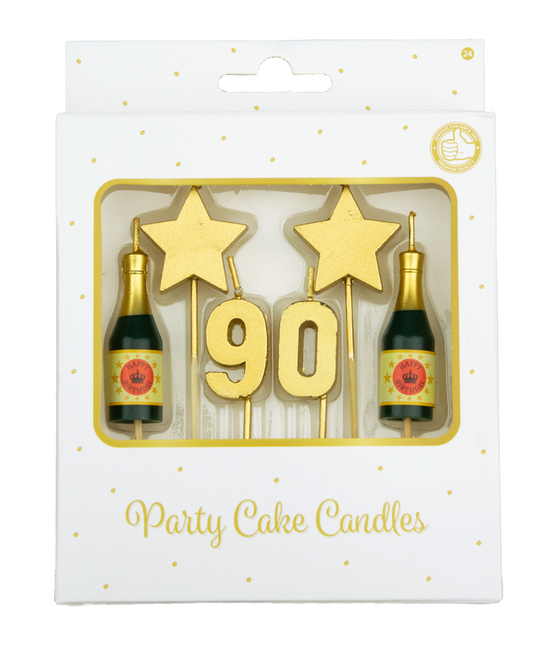 Candele 90 anni Champagne 17,5 cm