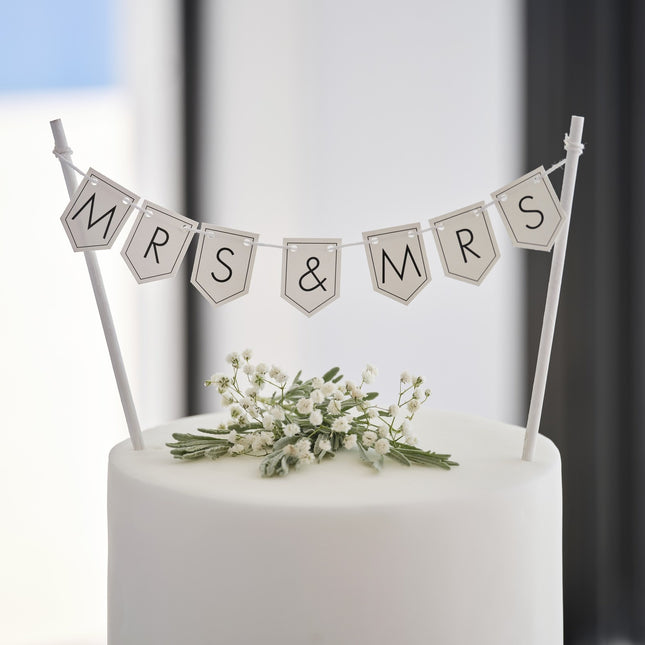 Topper per torta nuziale Mr & Mrs 15cm