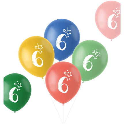 Palloncini 6 anni colorati 33cm 6pz