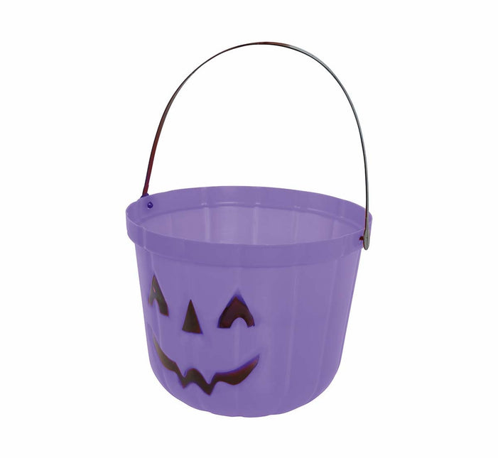 Secchiello portacaramelle di Halloween viola 20 cm