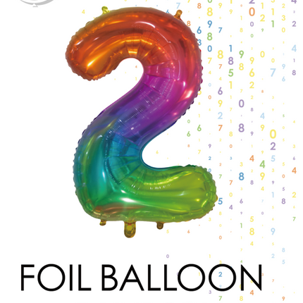 Pallone in foil Figura 2 Arcobaleno Trasparente 66cm