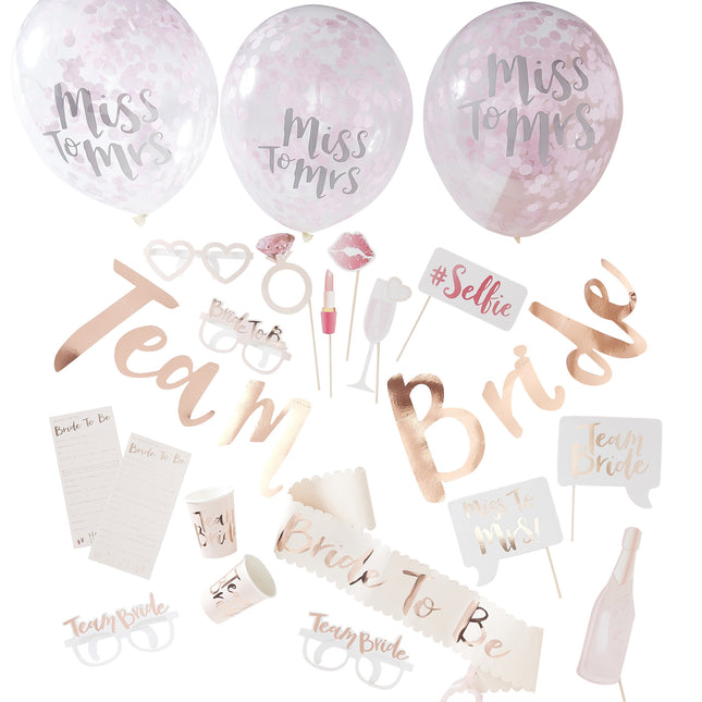 Set di decorazioni per matrimonio Team Bride 8 pezzi