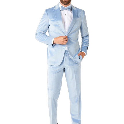 Smoking in velluto azzurro da uomo <tc>OppoSuits</tc>