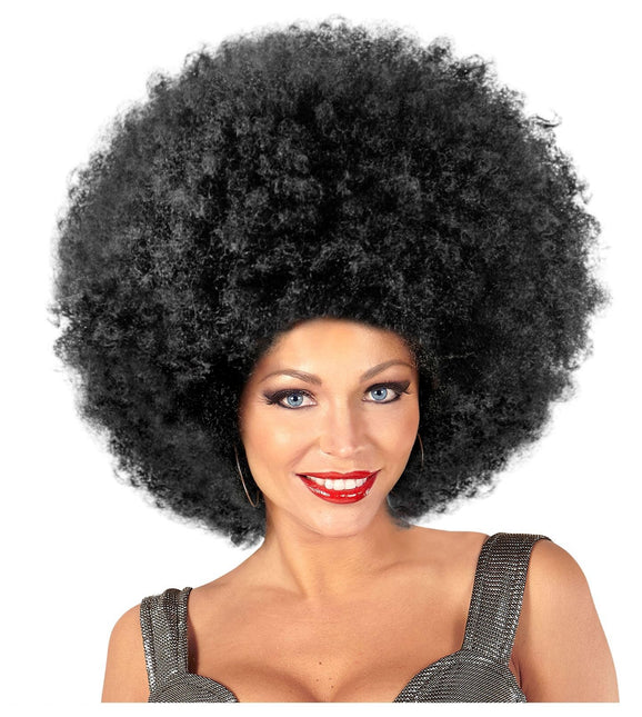 Parrucca nera afro maxi