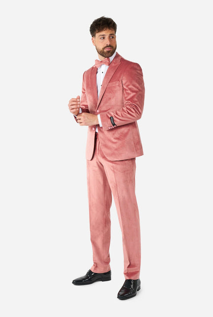 Smoking da uomo in velluto rosa chiaro OppoSuits