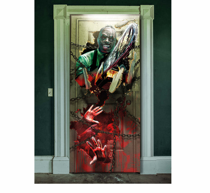 Poster decorazione murale Halloween Motosega 1,8m