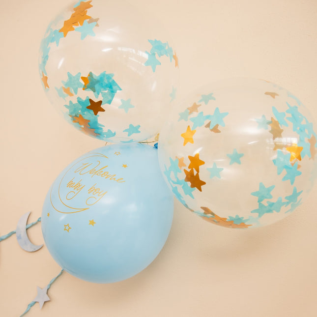 Palloncini nascita Safari blu 30cm 6pz