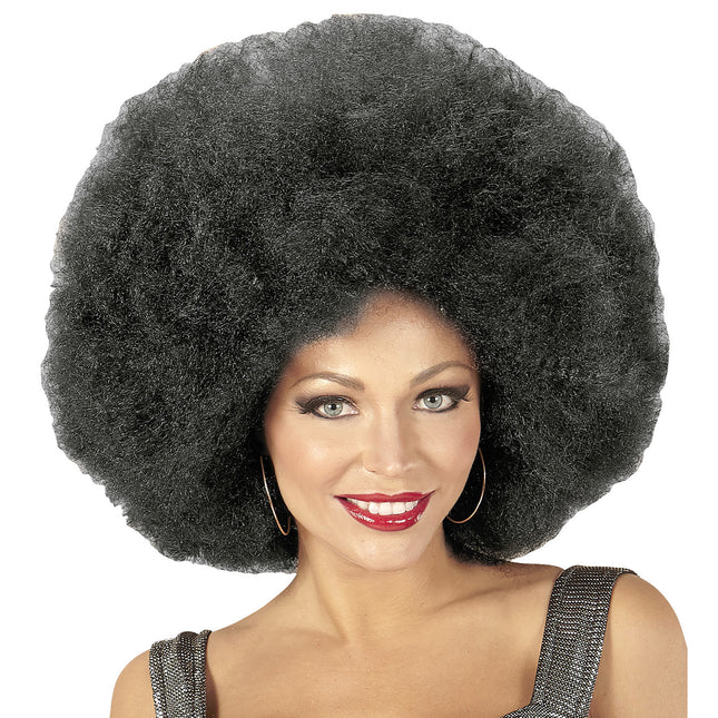 Parrucca nera afro extra large