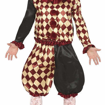 Costume di Halloween da clown dell'orrore da uomo rosso