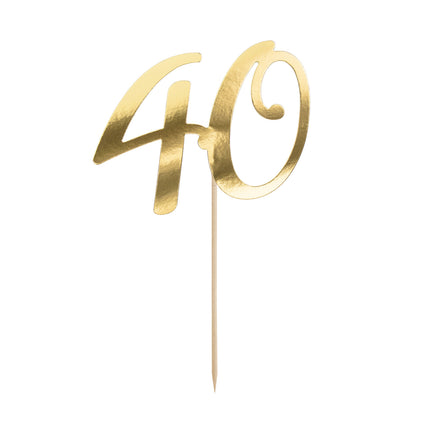 Cake topper 40 anni oro 20,5 cm