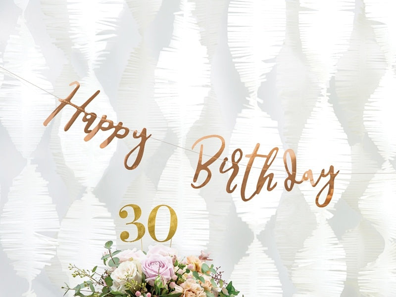 Ghirlanda di lettere di compleanno Happy Birthday Rose Gold 62 cm