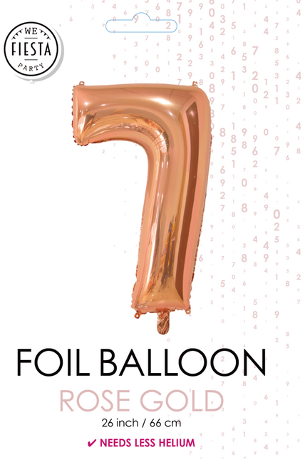 Pallone in foil Figura 7 Oro Rosa 66cm