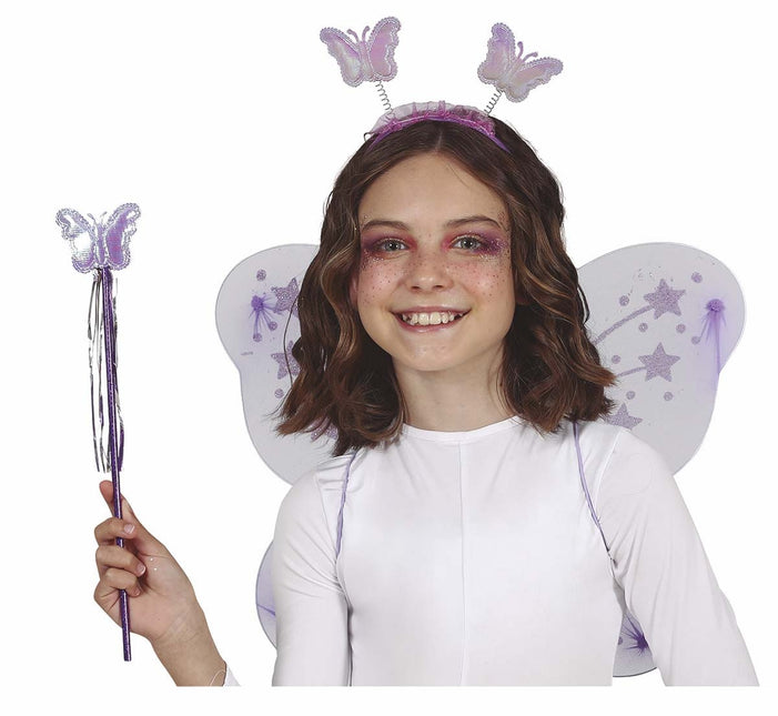 Set di accessori viola Butterfly 4 pezzi