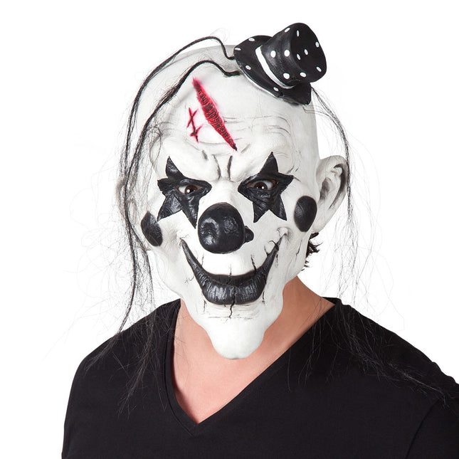 Maschera di Halloween Clown Capelli Bianchi