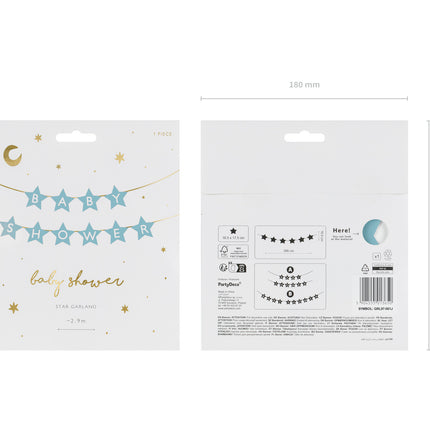 Ghirlanda di stelle blu per baby shower 3m