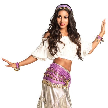 Set di accessori Purple Belly Dancer 4 pezzi