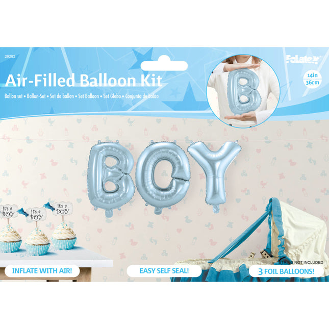 Palloncini nascita Lettera Set Ragazzo 36cm