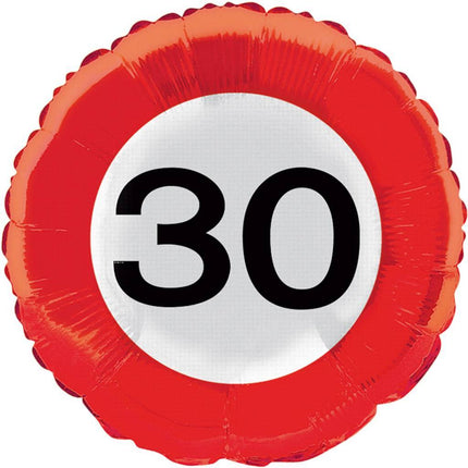 Palloncino ad elio 30 Years Traffic Sign 43cm vuoto