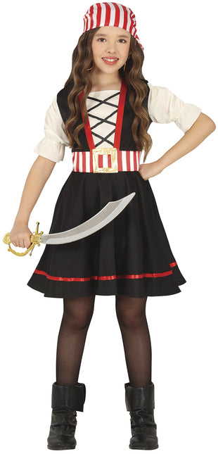 Costume da Pirata Nero Rosso Ragazza