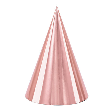 Cappelli da festa oro rosa 16 cm 6 pezzi