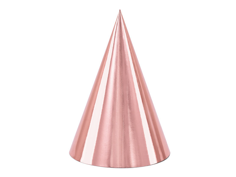 Cappelli da festa oro rosa 16 cm 6 pezzi